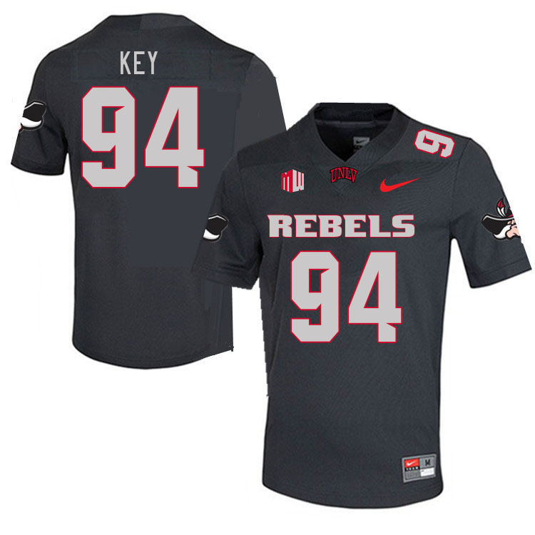 Men #94 Ben Key UNLV Rebels 2023 College Football Jerseys Stitched-Charcoal - Click Image to Close